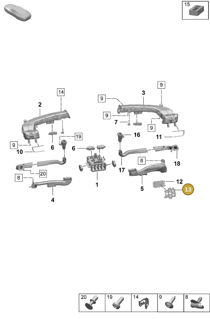 9J1907371 — Porsche Taycan Sport Turismo (2023-2025) diagram p64813101, position 13