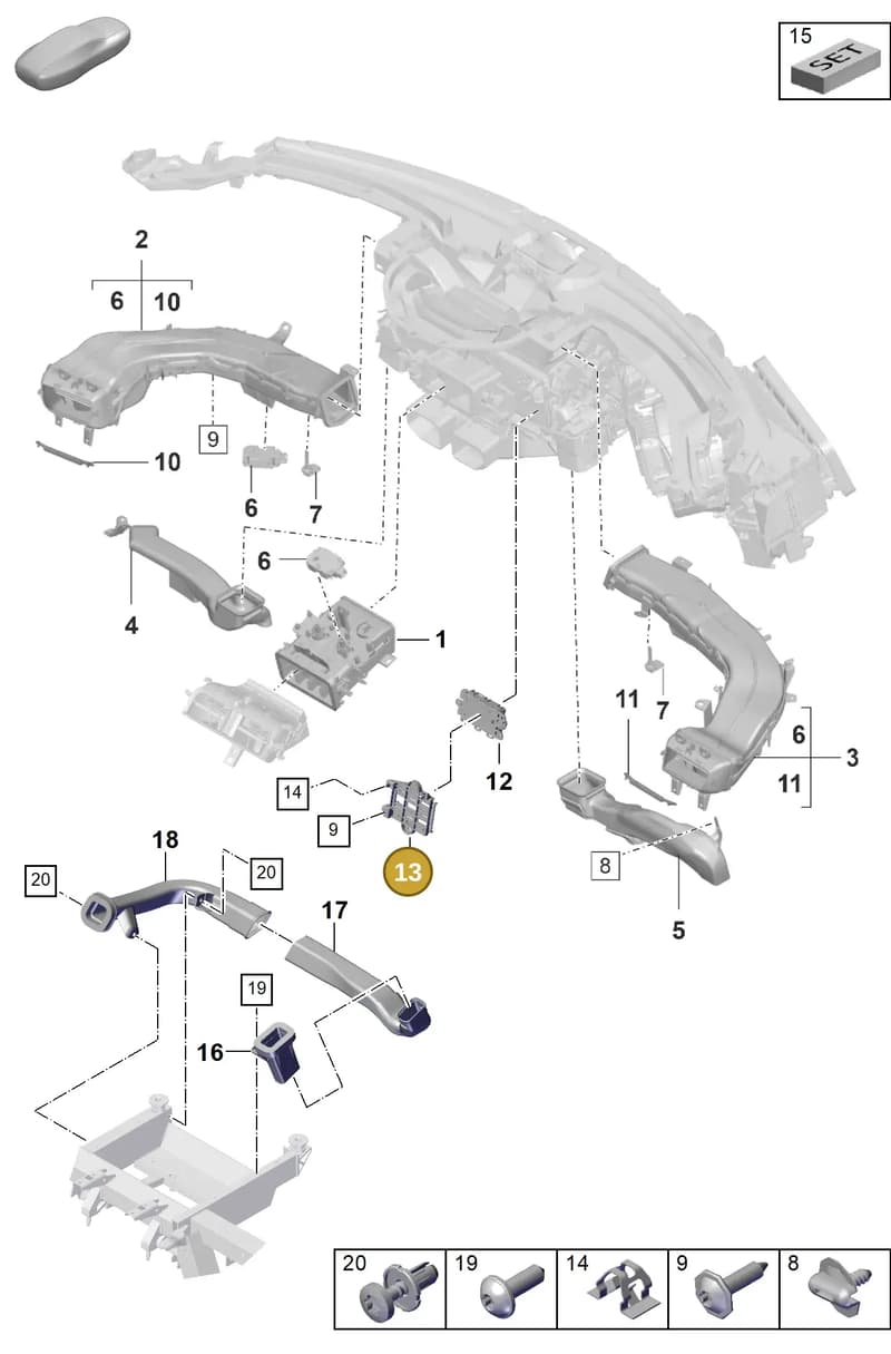9J1907371 — Porsche Taycan Sport Turismo (2023-2025) diagram p56813100, position 13