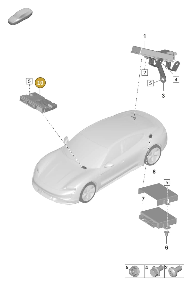9J1907468K — Porsche Taycan Sport Turismo (2019-2024) diagram p56901030, position 10