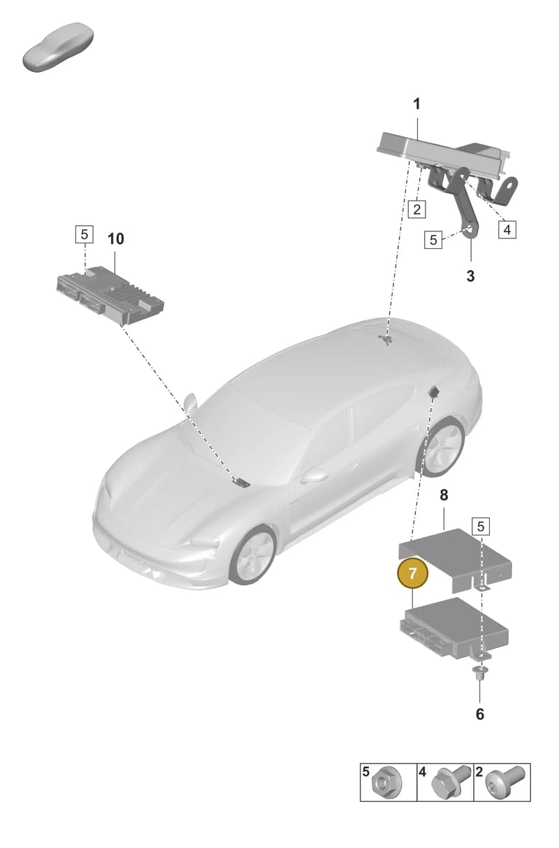 9J1907522 — Porsche Taycan Sport Turismo (2019-2024) diagram p56901030, position 7