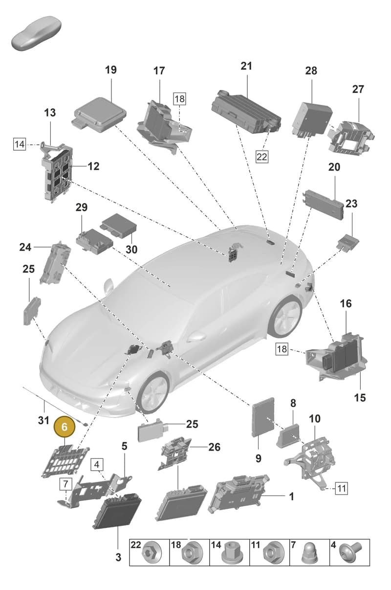 9J1907529A — Porsche Taycan Sport Turismo (2019-2024) diagram p56901040, position 6