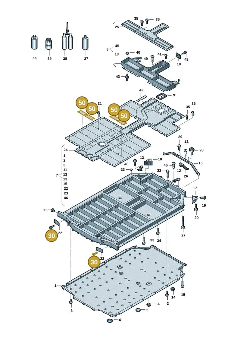 9J1915448B — Audi RS e-tron GT (2020-2025) diagram 4j1915520, position 30+50