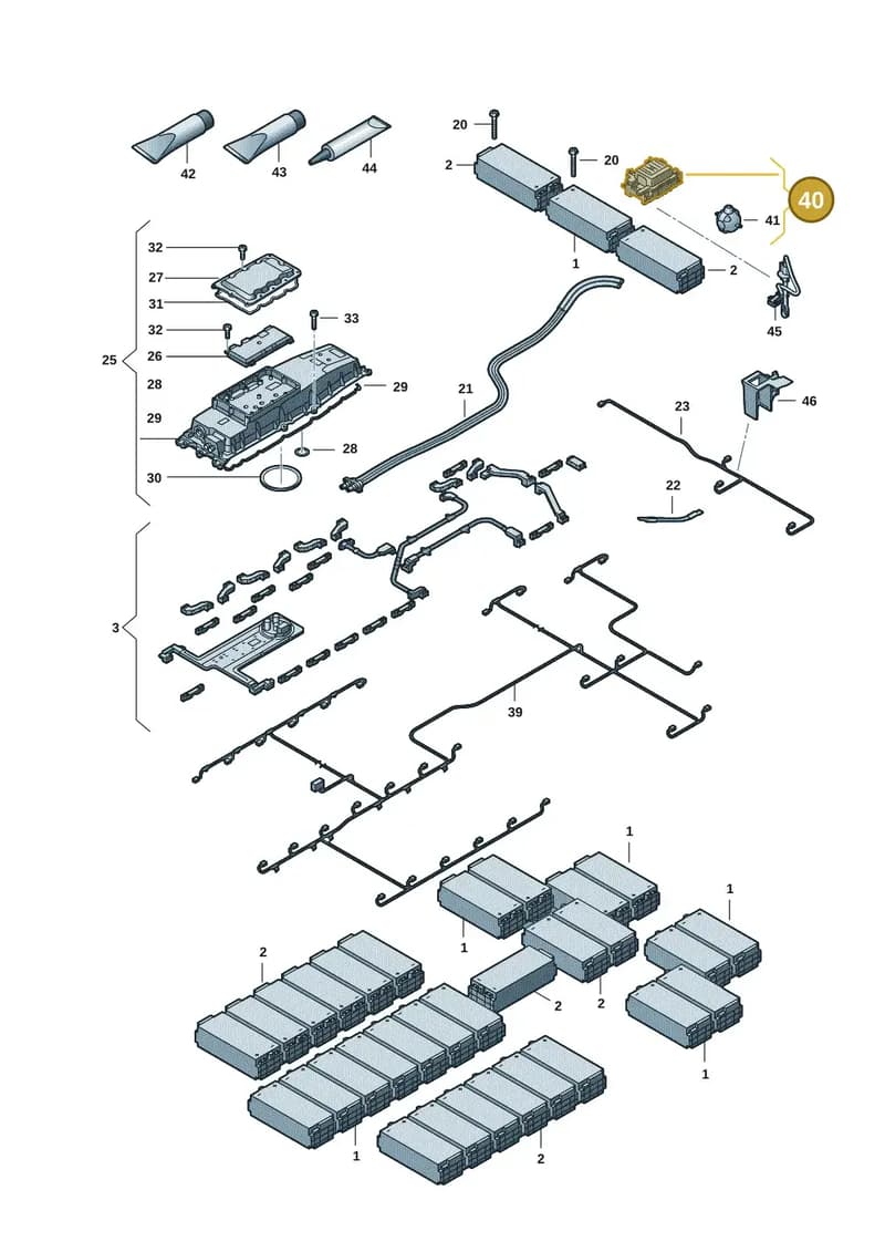 9J1915463E — Audi RS e-tron GT (2020-2025) diagram 4j1915540, position 40