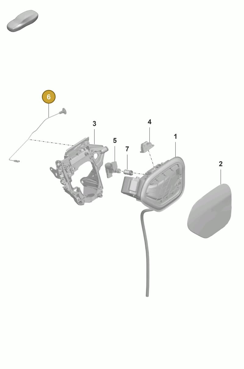 9J1915508D — Porsche Taycan Sport Turismo (2019-2024) diagram p56801620, position 6