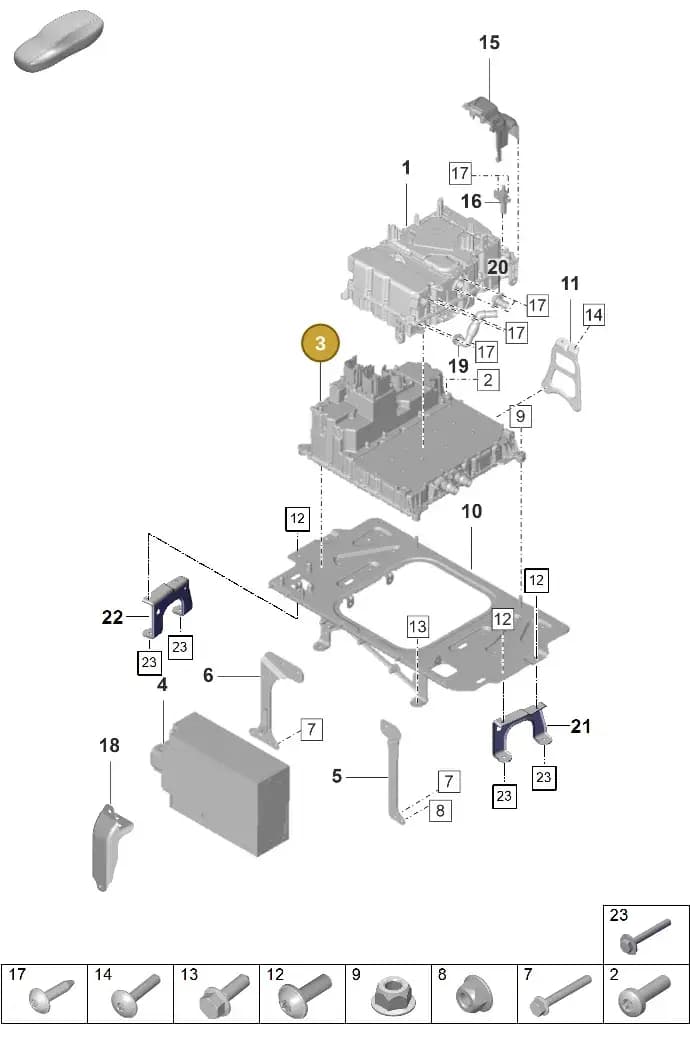 9J1915539CK — Porsche Taycan Sport Turismo (2019-2024) diagram p56251300, position 3
