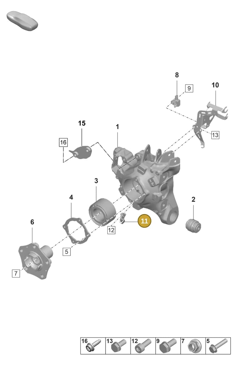 9J1927807 — Porsche Taycan Sport Turismo (2023-2025) diagram p64501020, position 11