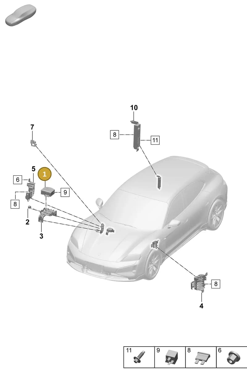 9J1937548A — Porsche Taycan Sport Turismo (2023-2025) diagram p64902000, position 1