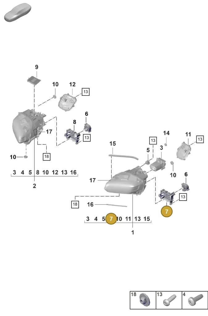 9J1941057A — Porsche Taycan Sport Turismo (2019-2024) diagram p56905020, position 7