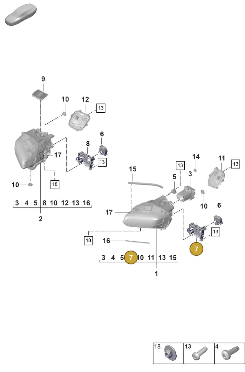 9J1941057A — Porsche Taycan Sport Turismo (2019-2024) diagram p56905020, position 7