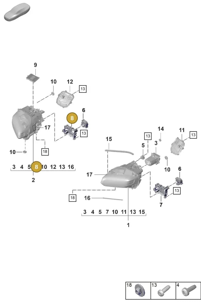 9J1941058A — Porsche Taycan Sport Turismo (2019-2024) diagram p56905020, position 8