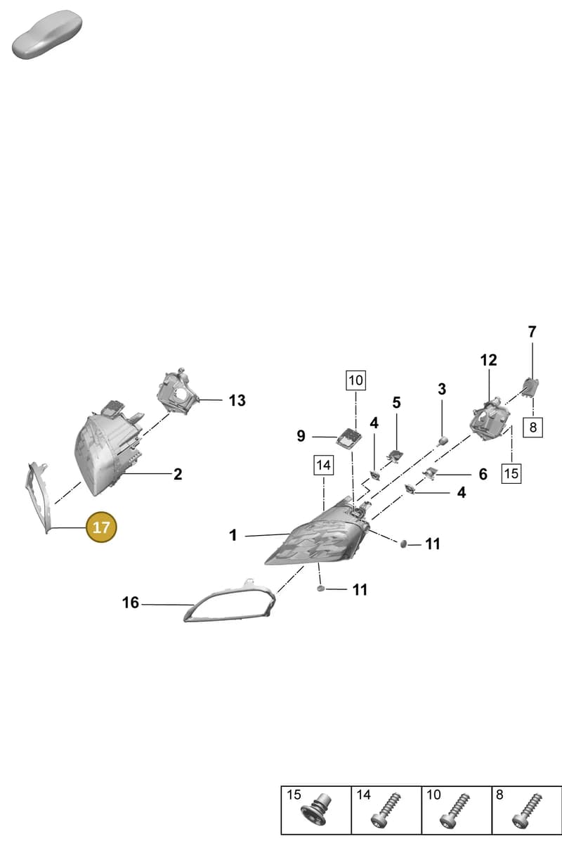 9J1941120AA — Porsche Taycan Sport Turismo (2023-2025) diagram p64908100, position 17