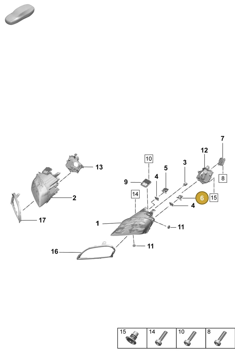 9J1941606A — Porsche Taycan Sport Turismo (2023-2025) diagram p64908100, position 6