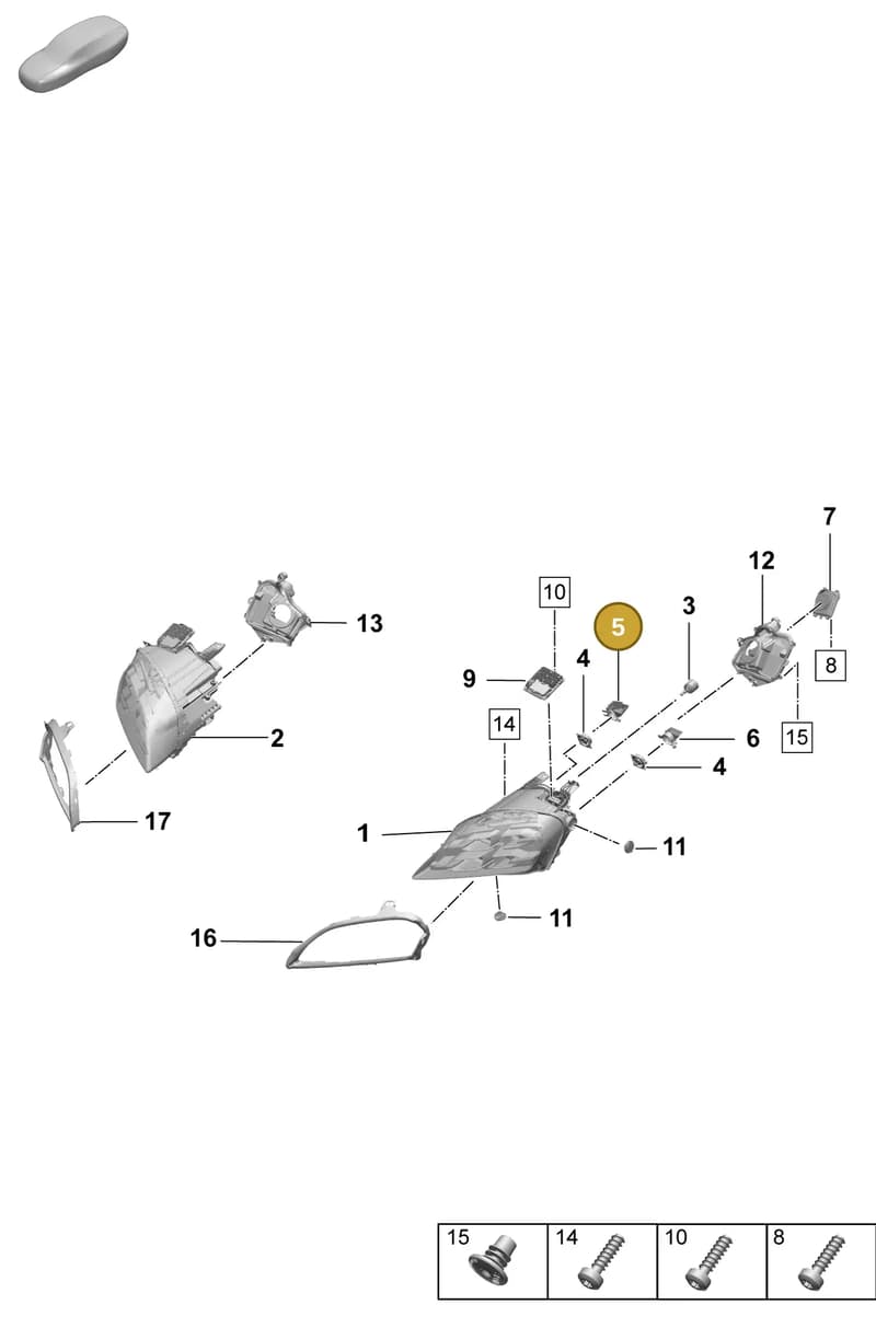 9J1941606 — Porsche Taycan Sport Turismo (2023-2025) diagram p64908100, position 5