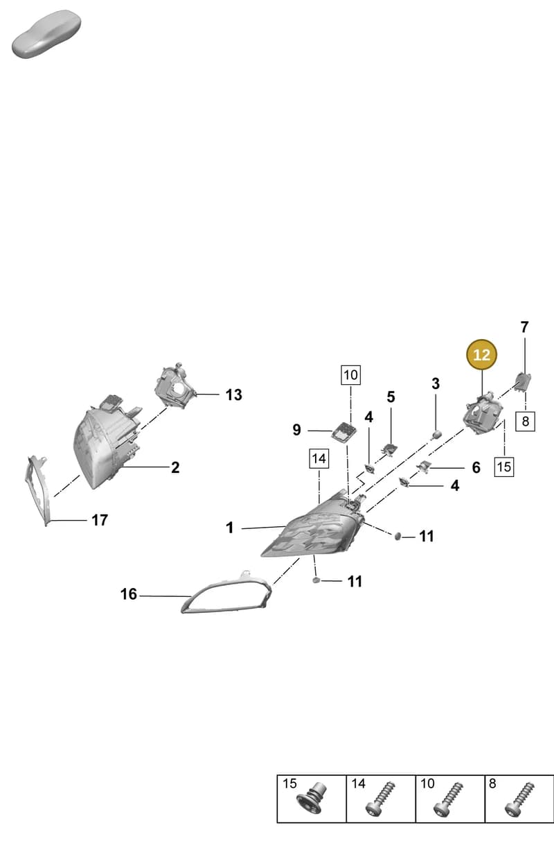9J1941809AA — Porsche Taycan Sport Turismo (2023-2025) diagram p64908100, position 12