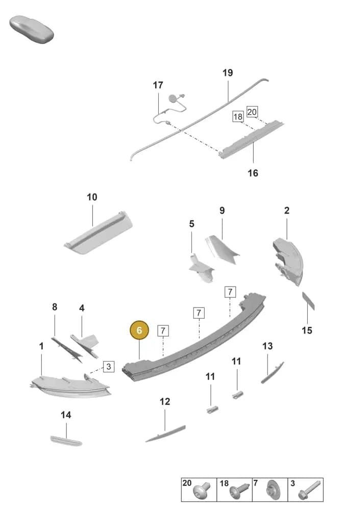 9J1945081P — Porsche Taycan Sport Turismo (2019-2024) diagram p56905050, position 6