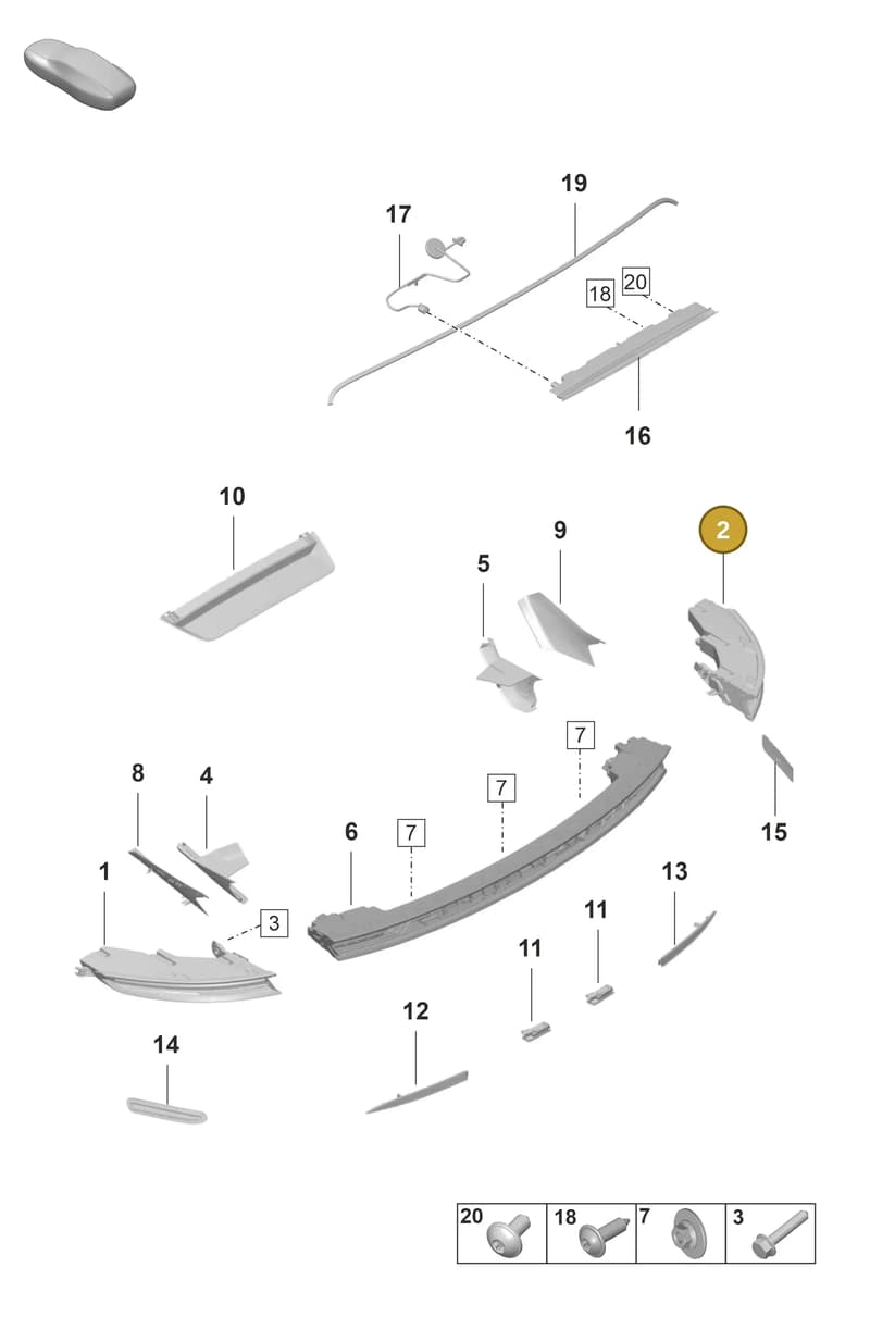 9J1945092G — Porsche Taycan Sport Turismo (2019-2024) diagram p56905050, position 2