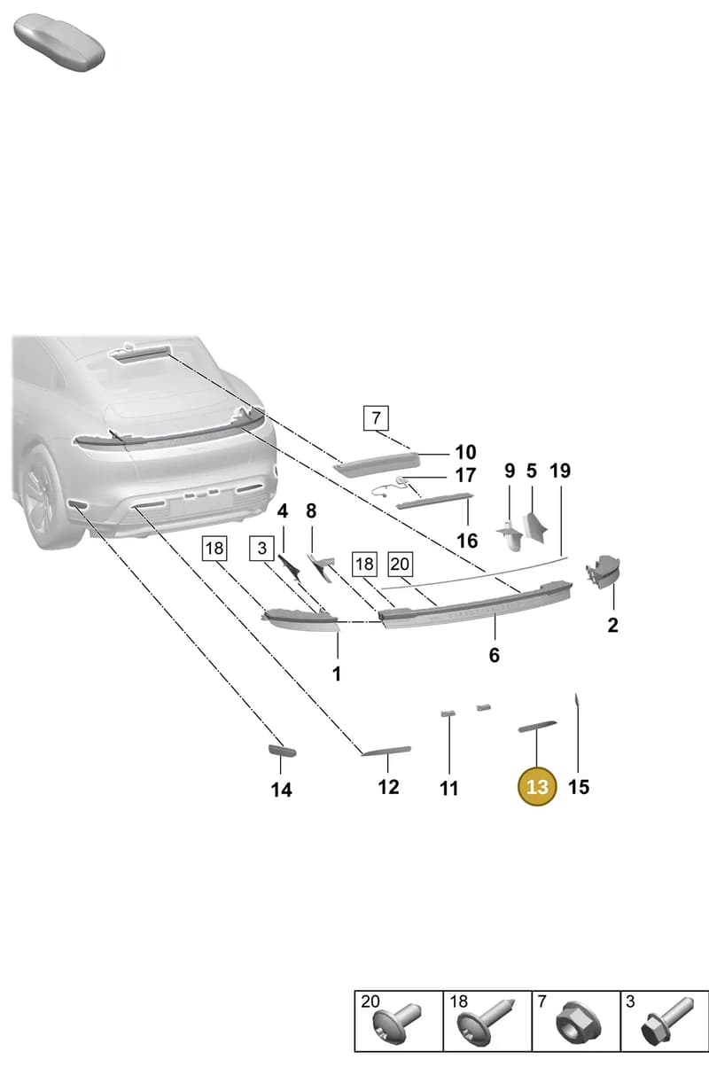 9J1945104AC — Porsche Taycan Sport Turismo (2023-2025) diagram p64908400, position 13