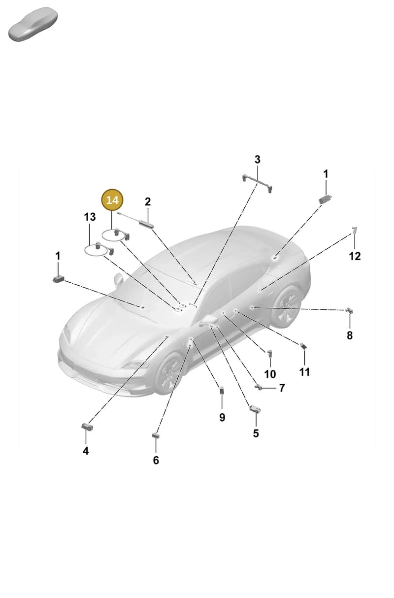 9J1947200C — Porsche Taycan Sport Turismo (2023-2025) diagram p64905200, position 14