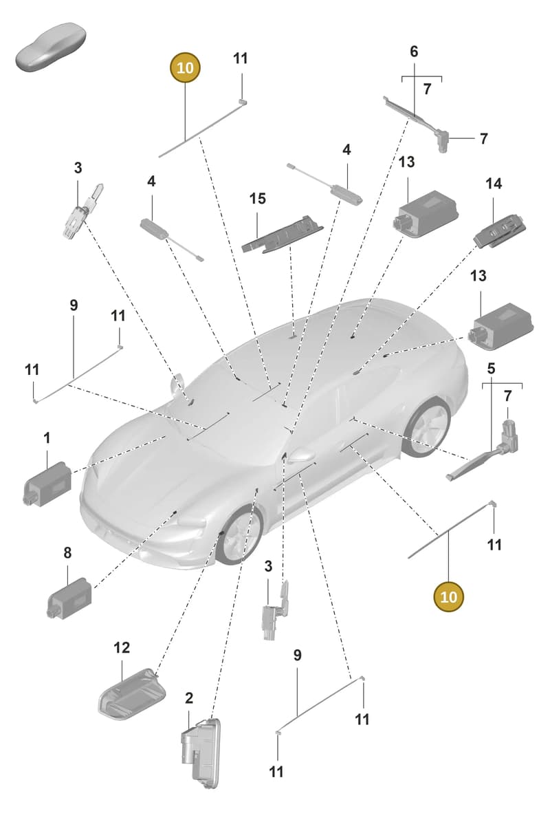 9J1947327 — Porsche Taycan Sport Turismo (2019-2024) diagram p56903040, position 10