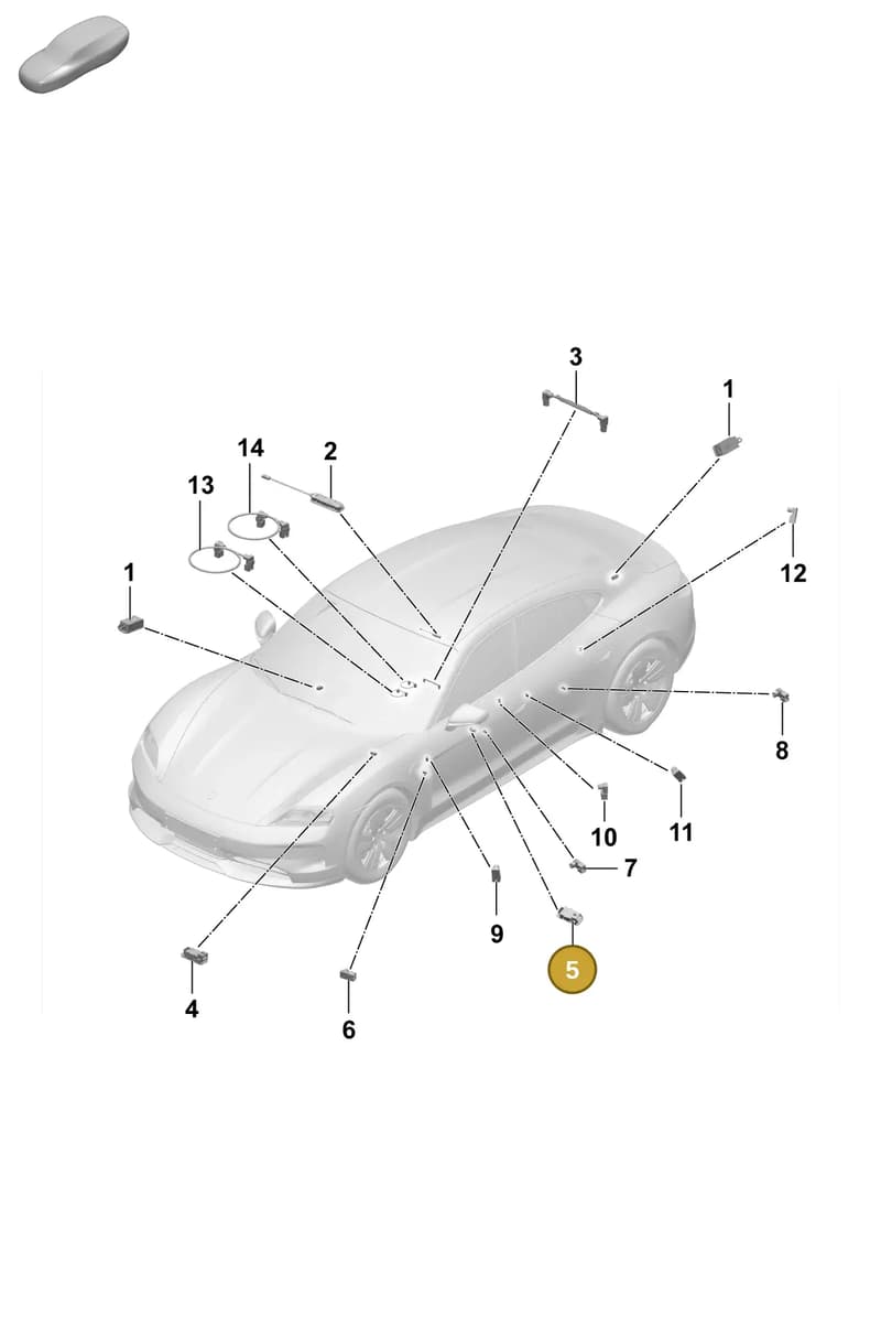 9J1947415D — Porsche Taycan Sport Turismo (2023-2025) diagram p64905200, position 5