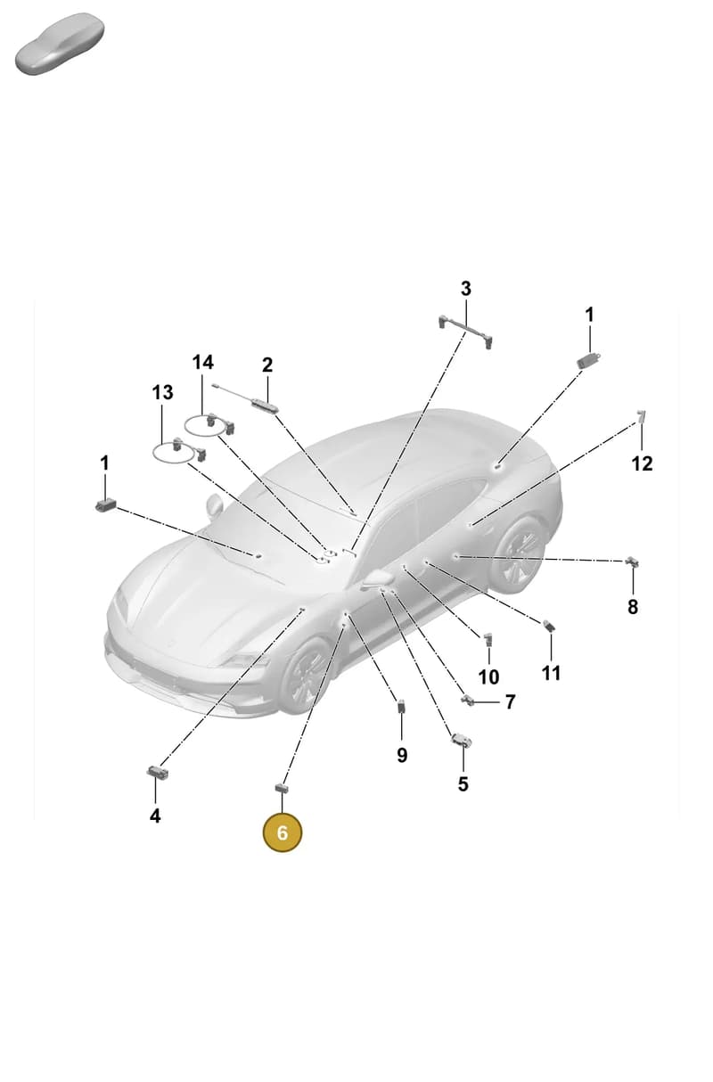 9J1947581AS — Porsche Taycan Sport Turismo (2023-2025) diagram p64905200, position 6