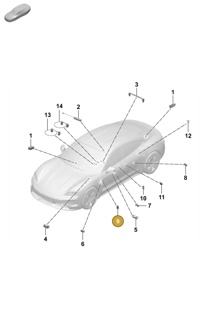 9J1947581F — Porsche Taycan Sport Turismo (2023-2025) diagram p64905200, position 9