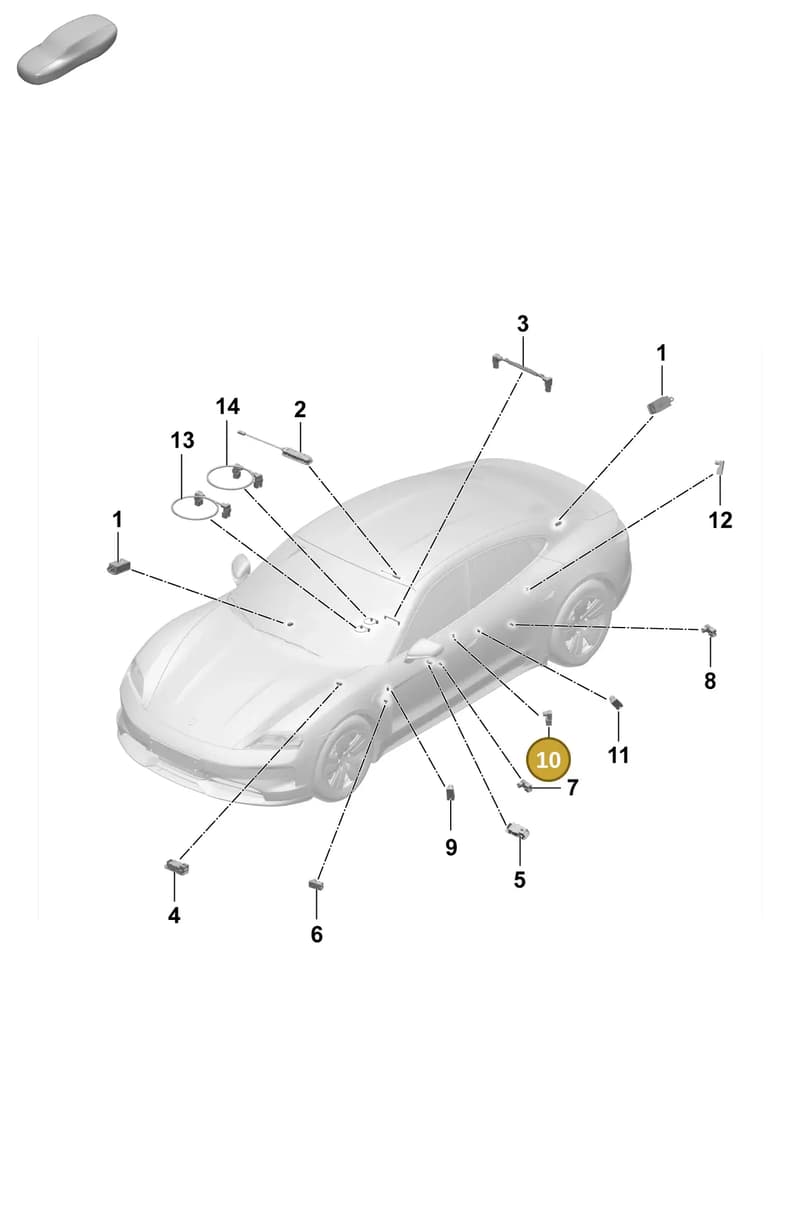 9J1947581G — Porsche Taycan Sport Turismo (2023-2025) diagram p64905200, position 10