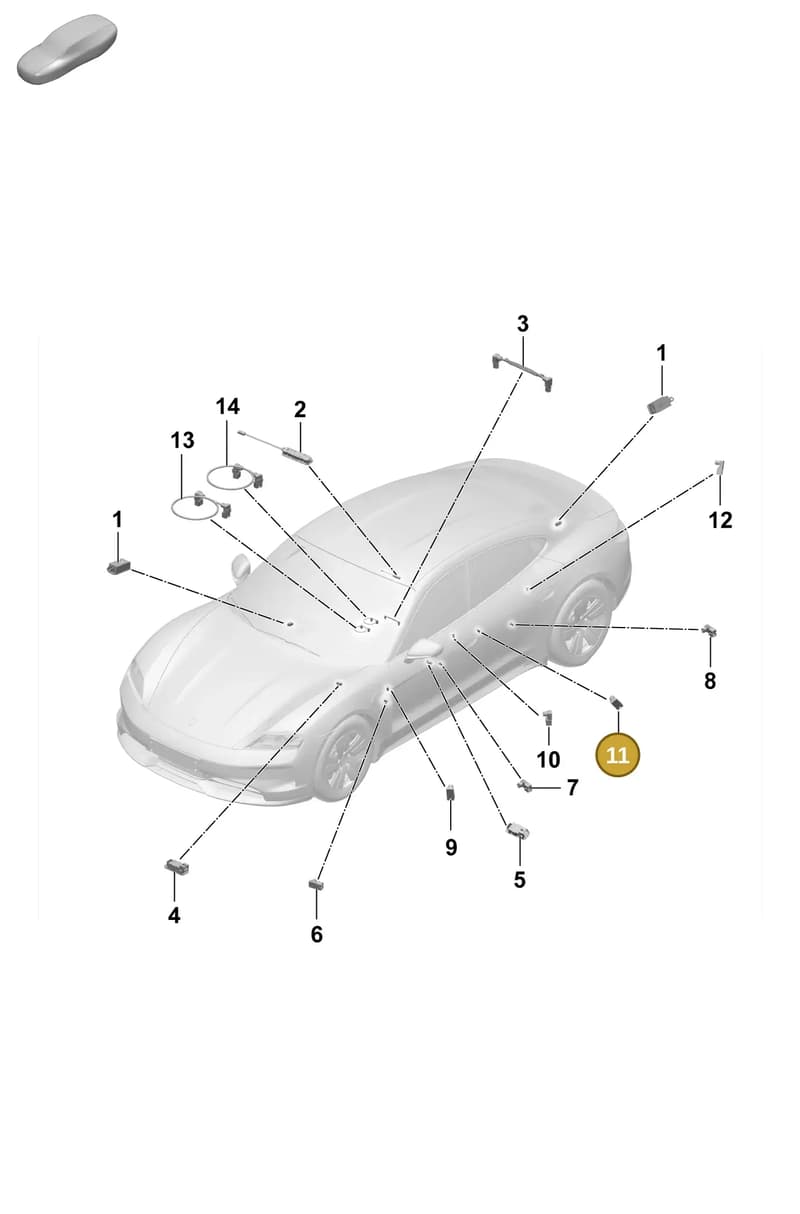 9J1947581M — Porsche Taycan Sport Turismo (2023-2025) diagram p64905200, position 11