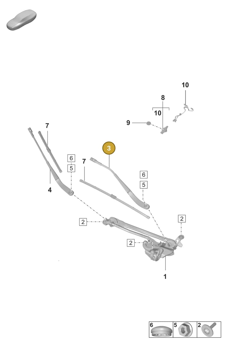 9J1955409A — Porsche Taycan Sport Turismo (2019-2024) diagram p56904000, position 3