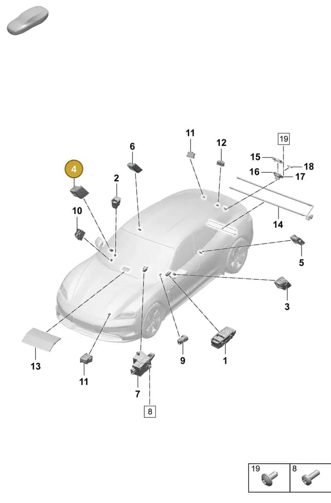 9J1962128BN6N3 — Porsche Taycan Sport Turismo (2023-2025) diagram p64905400, position 4