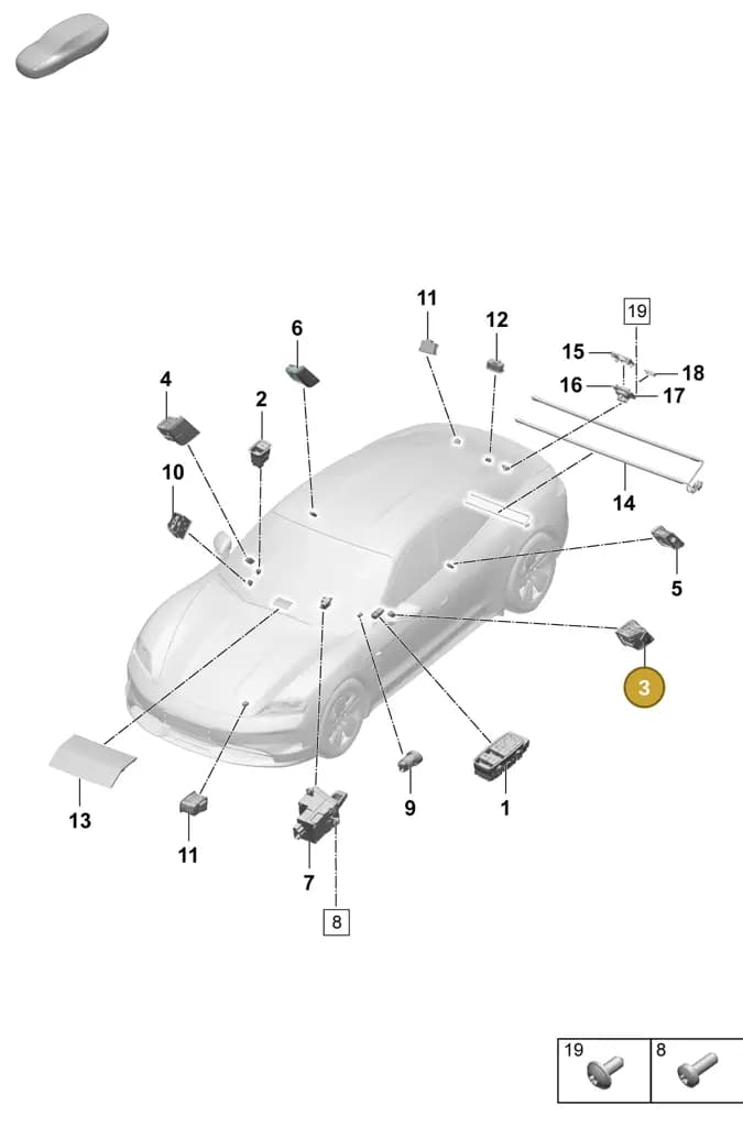 9J1962128BR6N3 — Porsche Taycan Sport Turismo (2023-2025) diagram p64905400, position 3
