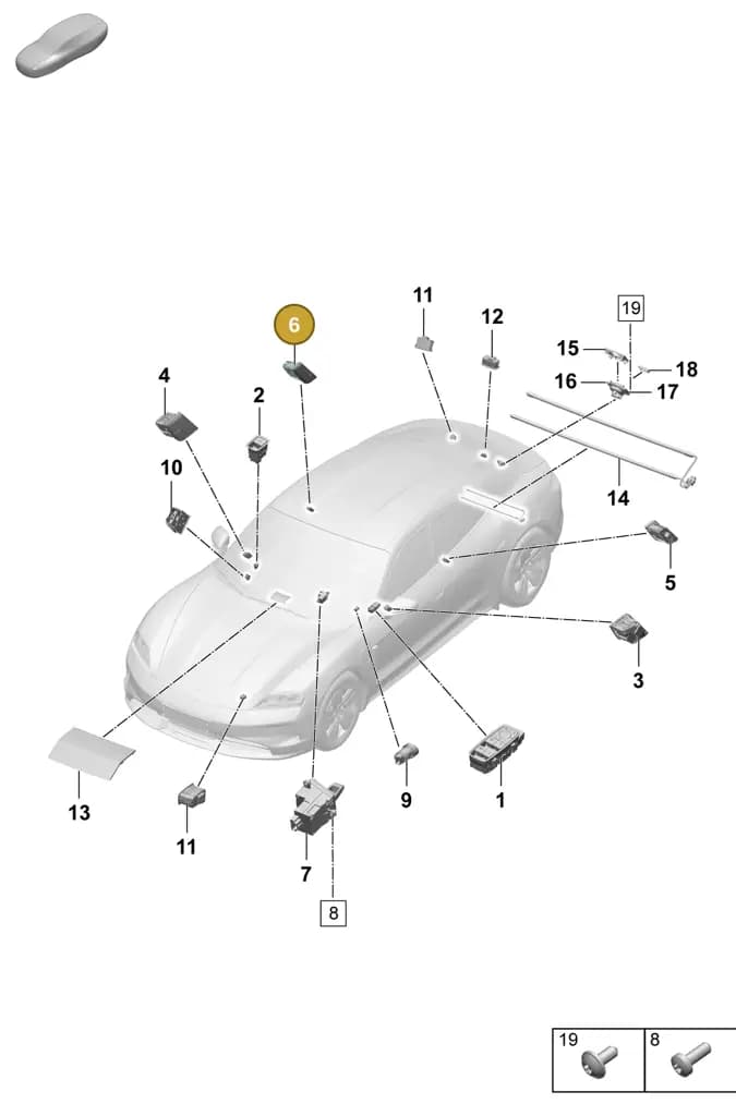 9J1962128CE6N3 — Porsche Taycan Sport Turismo (2023-2025) diagram p64905400, position 6
