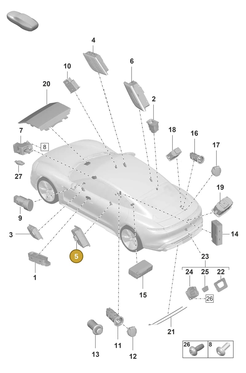 9J1962128KHTO — Porsche Taycan Sport Turismo (2019-2024) diagram p56903050, position 5