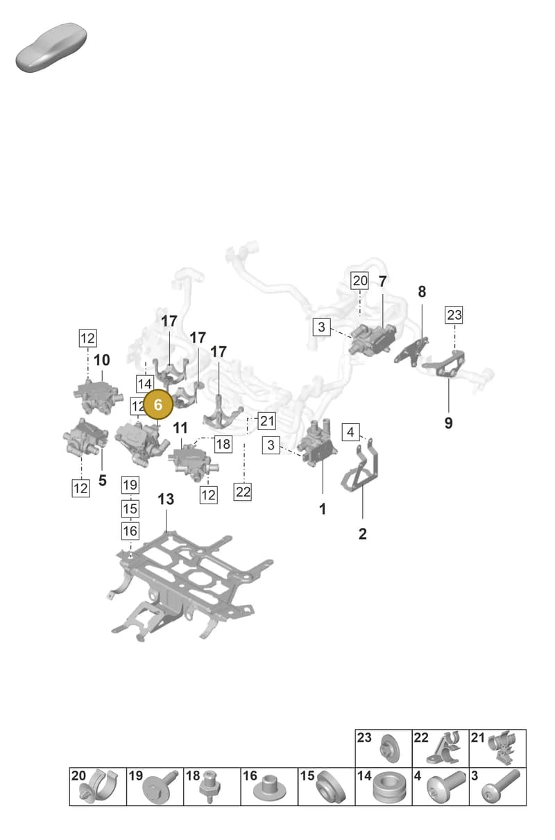 9J1963375E — Porsche Taycan Sport Turismo (2019-2024) diagram p56155010, position 6
