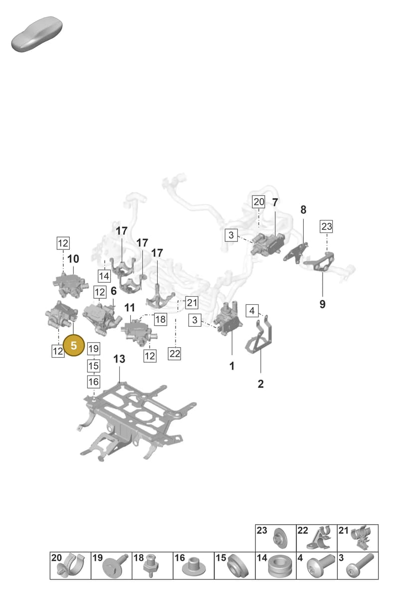 9J1963375H — Porsche Taycan Sport Turismo (2019-2024) diagram p56155010, position 5