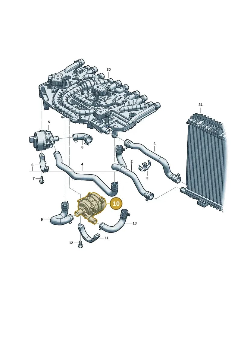 9J1965567H — Audi RS e-tron GT (2020-2025) diagram 4j1121100, position 10
