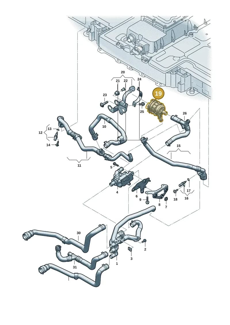 9J1965567H — Audi RS e-tron GT (2020-2025) diagram 4j1121140, position 19