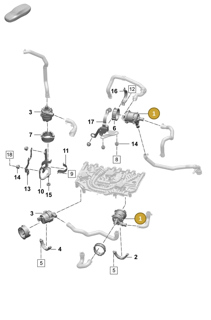 9J1965567H — Porsche Taycan Sport Turismo (2023-2025) diagram p64155000, position 1