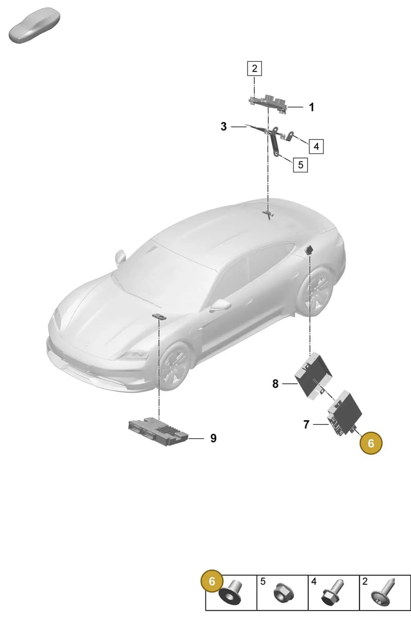 9J1965587 — Porsche Taycan Sport Turismo (2023-2025) diagram p64901000, position 6