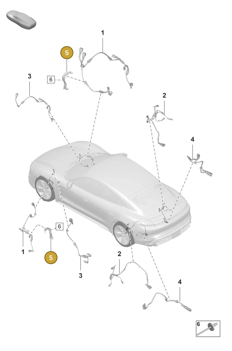 9J1971004A — Porsche Taycan Sport Turismo (2019-2024) diagram p56902120, position 5