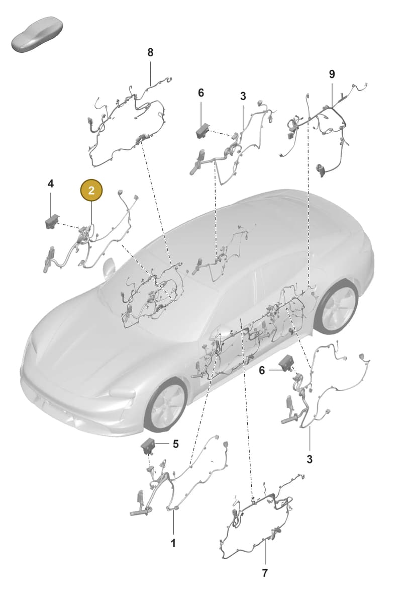 9J1971036AE — Porsche Taycan Sport Turismo (2019-2024) diagram p56902150, position 2