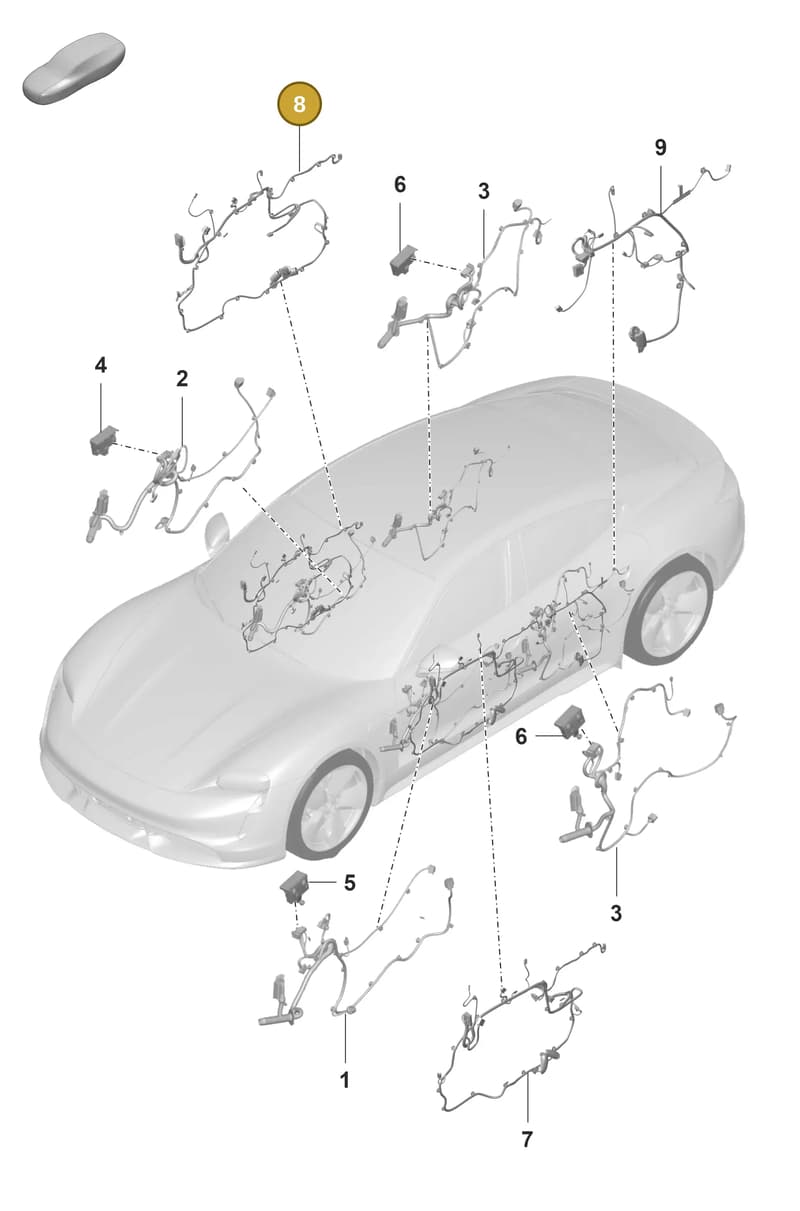 9J1971162DT — Porsche Taycan Sport Turismo (2019-2024) diagram p56902150, position 8