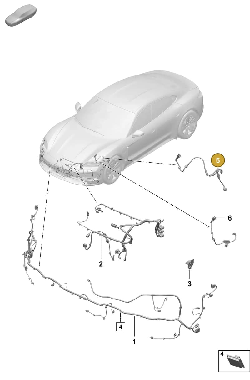 9J1971279C — Porsche Taycan Sport Turismo (2023-2025) diagram p64903400, position 5