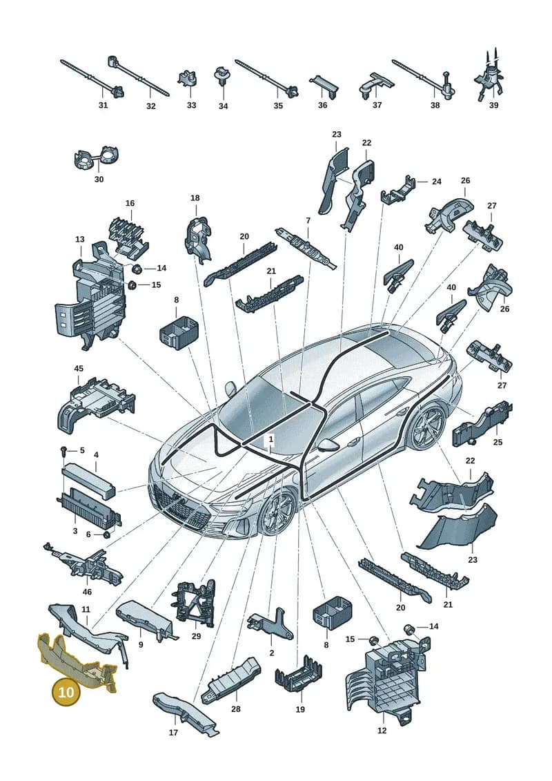9J1971341A — Audi RS e-tron GT (2020-2025) diagram 4j1971800, position 10