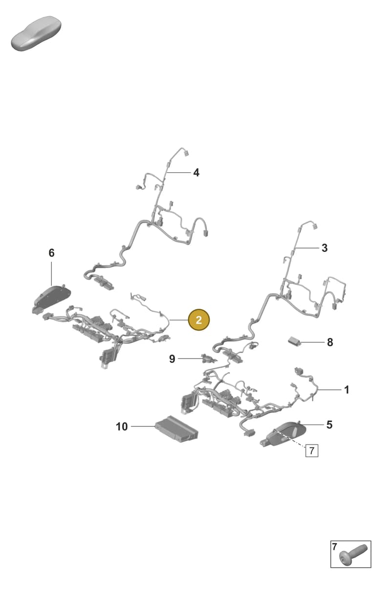 9J1971366BQ — Porsche Taycan Sport Turismo (2019-2024) diagram p56817500, position 2