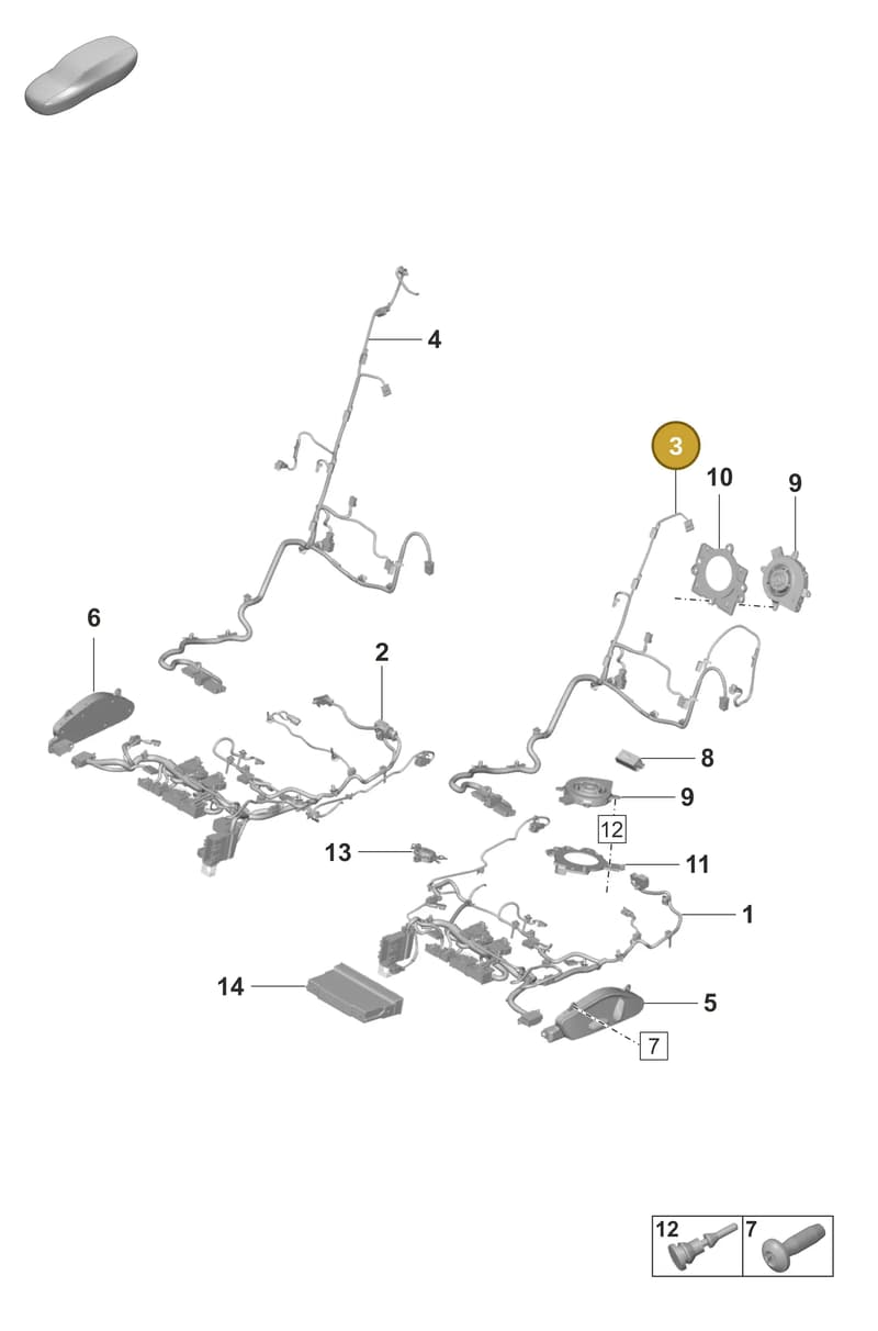 9J1971369D — Porsche Taycan Sport Turismo (2023-2025) diagram p56817510, position 3