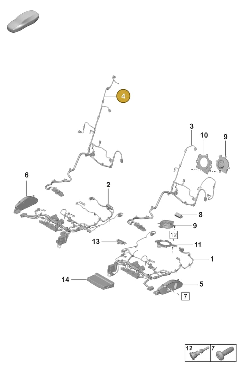 9J1971370C — Porsche Taycan Sport Turismo (2023-2025) diagram p56817520, position 4