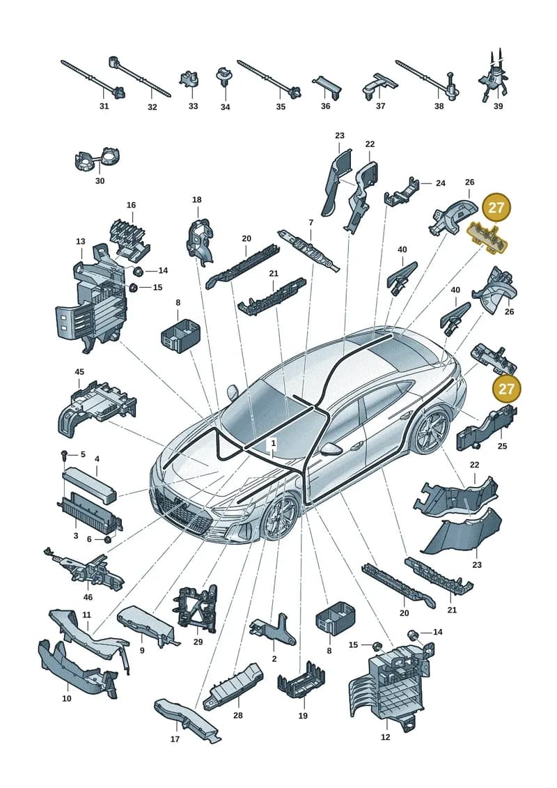 9J1971592A — Audi RS e-tron GT (2020-2025) diagram 4j1971800, position 27