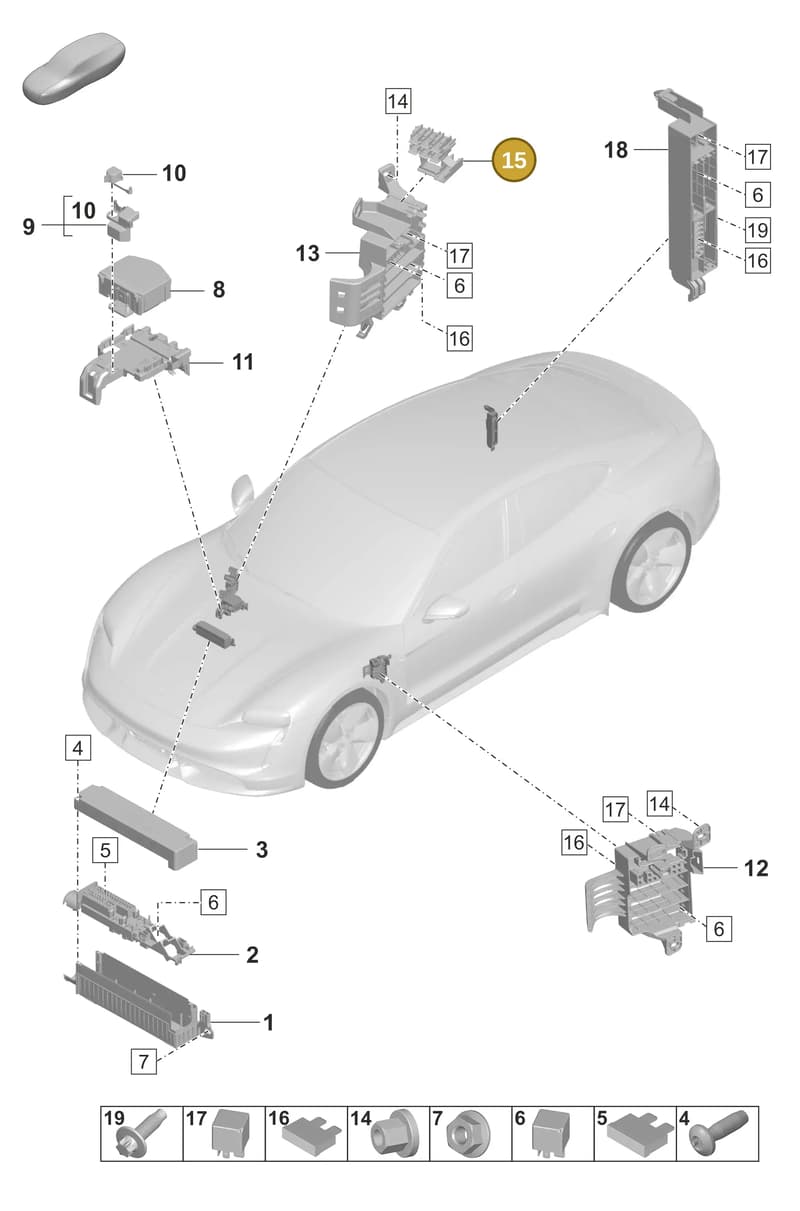 9J1971860A — Porsche Taycan Sport Turismo (2019-2024) diagram p56902000, position 15
