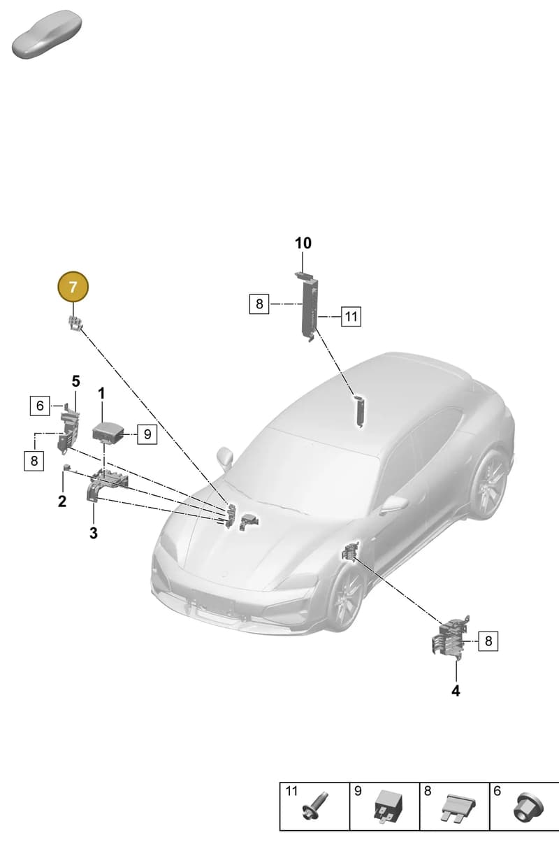 9J1971860A — Porsche Taycan Sport Turismo (2023-2025) diagram p64902000, position 7